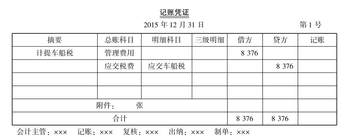 車(chē)船税如何计算？車(chē)船税怎么做记账凭证编制？